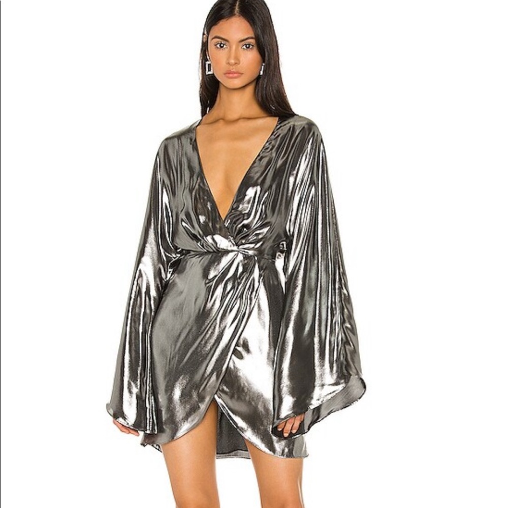 Michael Costello Tiana Mini dress in silver